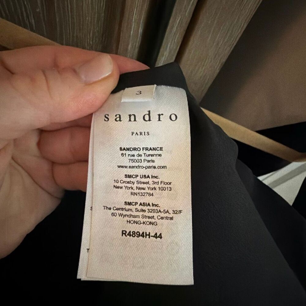 Sandro Velvet Dress Navy size 3 - Picture 11 of 11